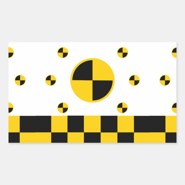 Sticker Rectangulaire Style gras des marqueurs de test d'écrasement (Devant)