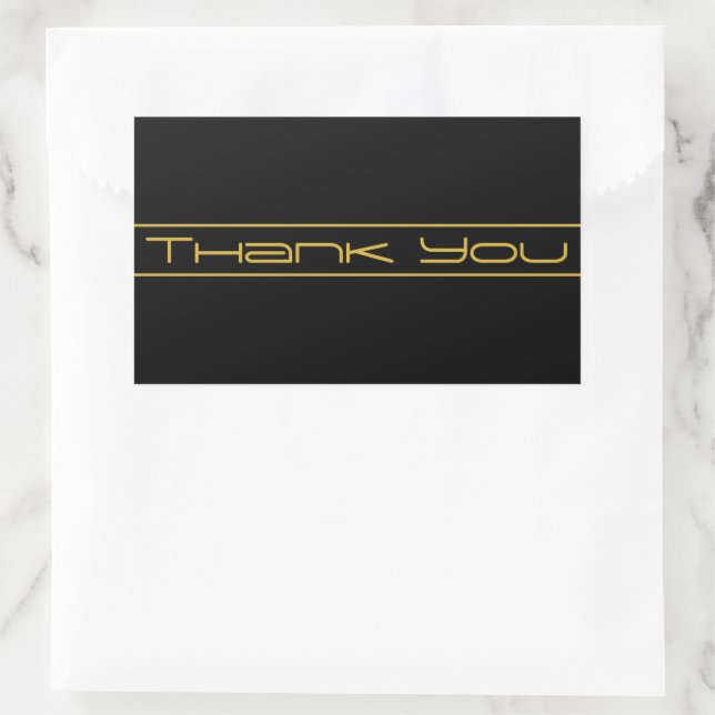 Sticker Rectangulaire Style moderne Editable Or Texte & Grilles (Sac)