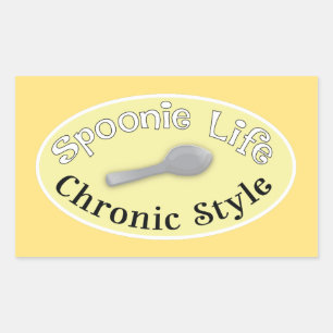 Sticker Rectangulaire Style Spoonie - Jaune doux