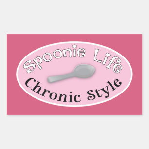 Sticker Rectangulaire Style Spoonie - Rose