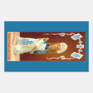 Sticker Rectangulaire Sucre granulé de fille vintage d'annonce de