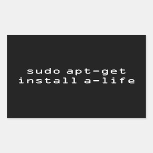 Sticker Rectangulaire sudo apt-get install a-life