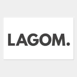 Sticker Rectangulaire suédois Lagom noir et blanc