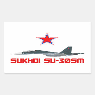 Sticker Rectangulaire Sukhoi Su-30SM Russian Air Force VKS