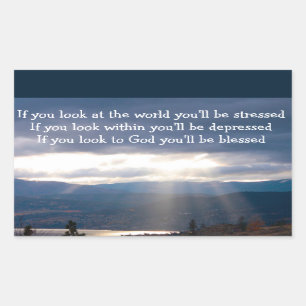 Sticker Rectangulaire Sun Rays Lakeshore Storm Clouds Look at God