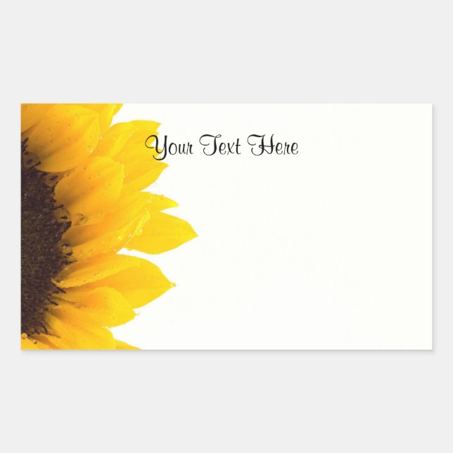 Sticker Rectangulaire Sunflower Modèle, prêt à personnaliser, (Devant)