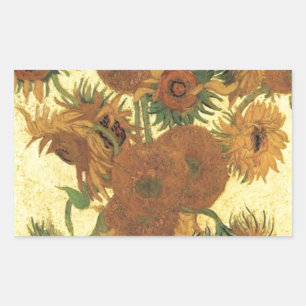 Sticker Rectangulaire Sunflowers par Van Gogh
