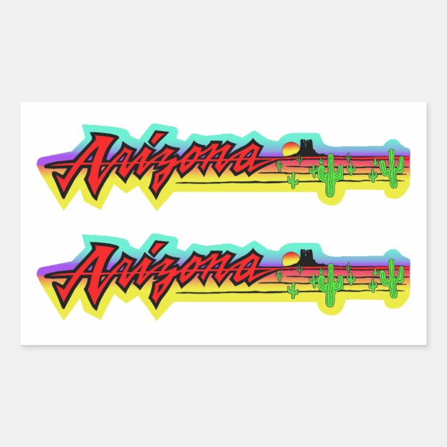 Sticker Rectangulaire Sunset Arizona (Devant)