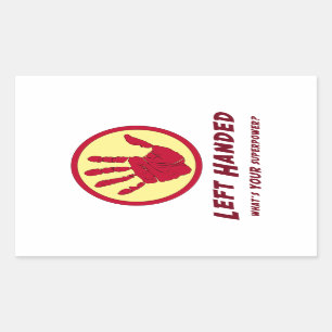 Sticker Rectangulaire Super puissance à main gauche