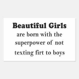 Sticker Rectangulaire Superpouvoir des belles filles : ne jamais envoyer