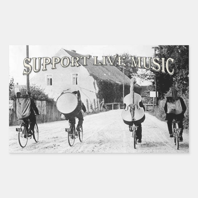 Sticker Rectangulaire Support de musique Live (Devant)