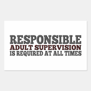Sticker Rectangulaire Surveillance responsable des adultes requise