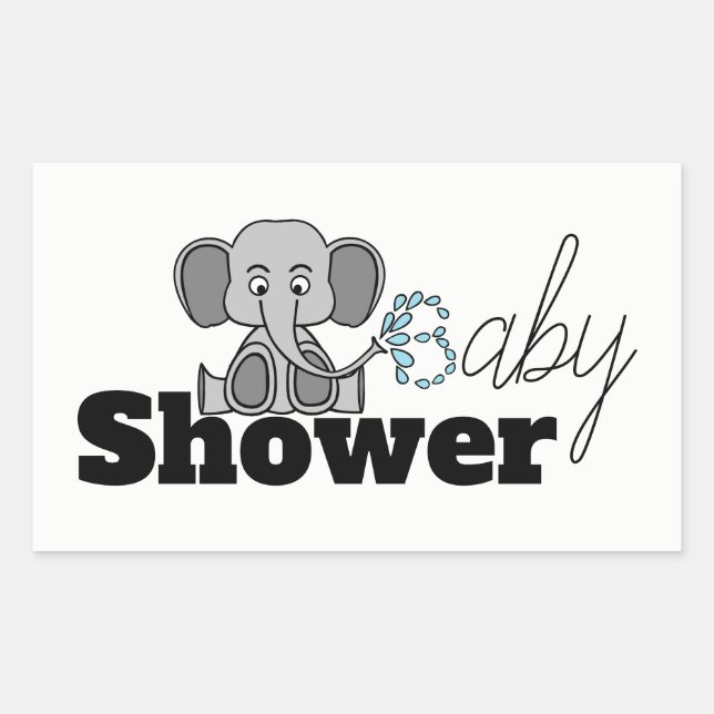 Sticker Rectangulaire Sweet Baby Elephant, Baby shower (Devant)