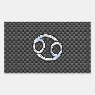Sticker Rectangulaire Symbole cancéreux Zodiac Charbon Fiber Impression