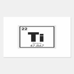 Sticker Rectangulaire Symbole chimique de l'élément de titane formule ch