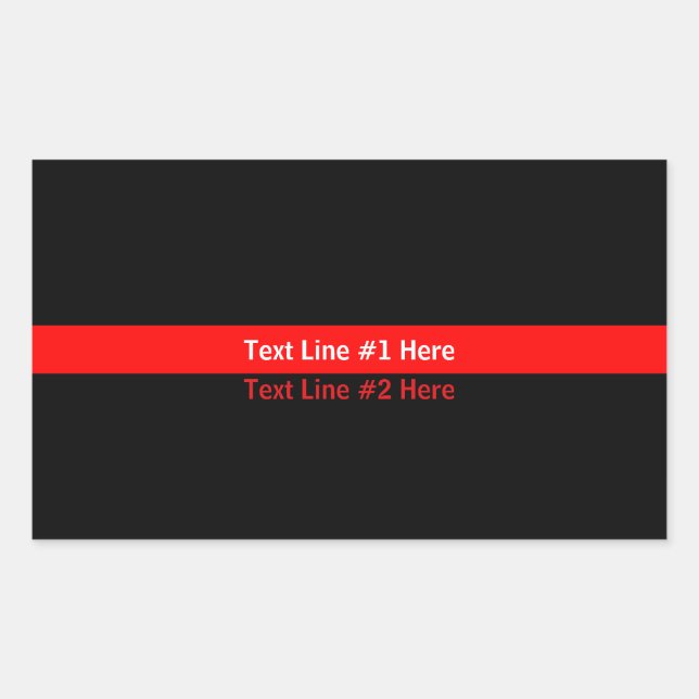 Sticker Rectangulaire Symbole commémoratif de la ligne rouge mince avec  (Devant)