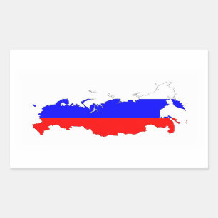 Sticker Rectangulaire symbole de la forme du drapeau du pays de la russi
