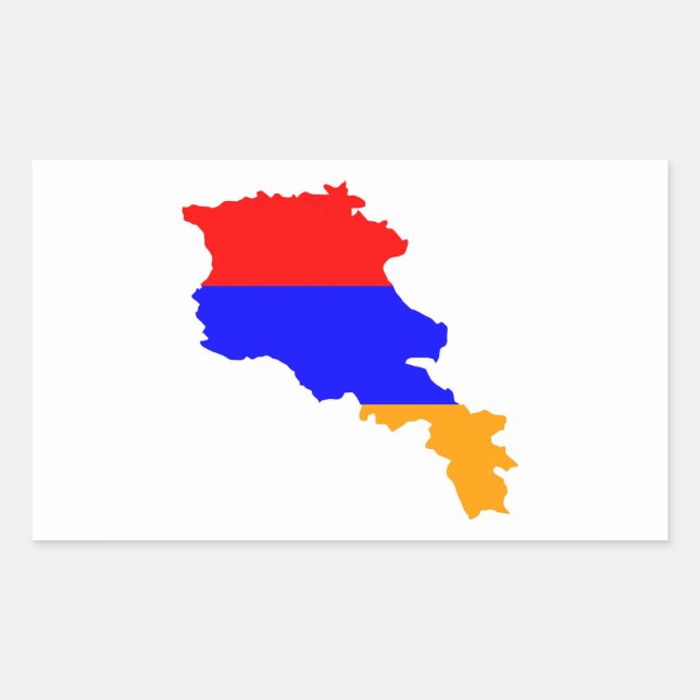 Sticker Rectangulaire symbole de la forme du drapeau du pays de l'arméni (Devant)