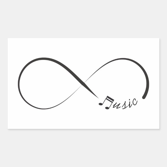 Sticker Rectangulaire Symbole de musique infini (Devant)