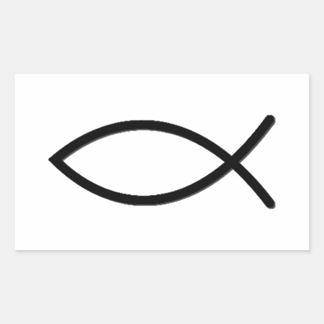 Sticker Rectangulaire Symbole de poisson Ichthus (Devant)