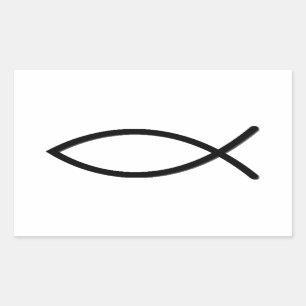 Sticker Rectangulaire Symbole de poissons d'Ichthus