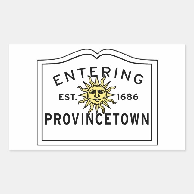 Sticker Rectangulaire Symbole de Provincetown Massachusetts (Devant)