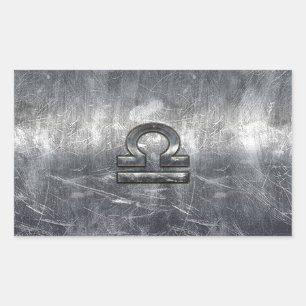 Sticker Rectangulaire Symbole de zodiaque de Balance dans le style en