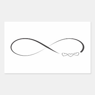 Sticker Rectangulaire Symbole des coeurs d'infini