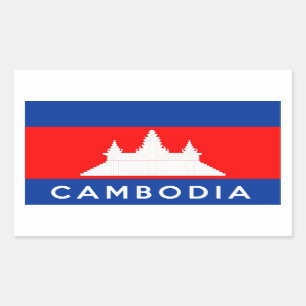 Sticker Rectangulaire symbole du pays du cambodge nom