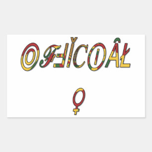 Sticker Rectangulaire Symbole féminin inversé "OFFICIAL" Imprimer