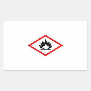 Sticker Rectangulaire Symbole inflammable/pictogramme