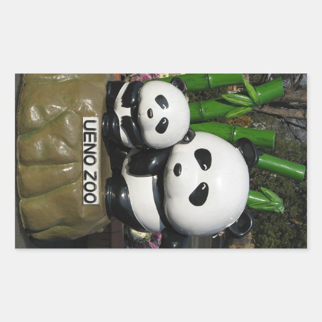 Sticker Rectangulaire SYMBOLE Panda DU Zoo D'Ueno (Devant)