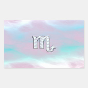 Sticker Rectangulaire Symbole Scorpio Zodiac en style perle