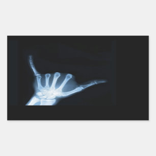 Sticker Rectangulaire SYMBOLE Shaka X-Ray (Hang Loose)