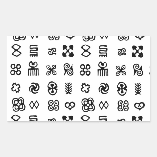 Sticker Rectangulaire Symboles africains Adinkra (Devant)