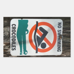 Sticker Rectangulaire Sympa PAS DE BAIGNADE Signal d'avertissement