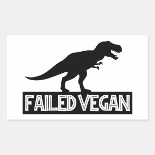 Sticker Rectangulaire T-Rex Vegan ayant échoué