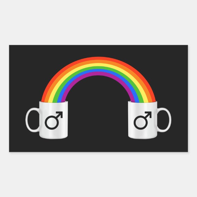 Sticker Rectangulaire T-Shirt Date Café Gay (Devant)