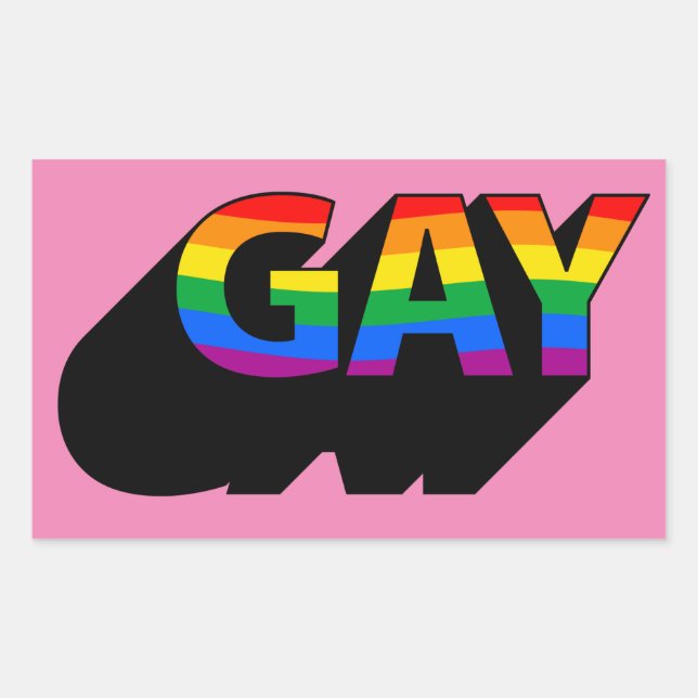 Sticker Rectangulaire T-shirt GAY (Devant)