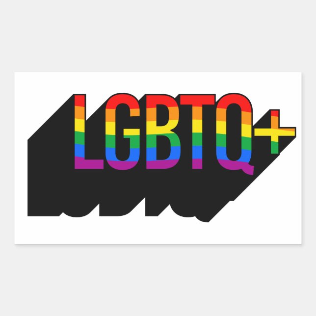 Sticker Rectangulaire T-shirt LGBTQ+ (Devant)