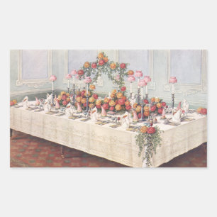 Sticker Rectangulaire Table de banquet de mariage vintage