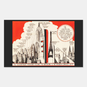 Sticker Rectangulaire Tableau de comparaison Queen Mary