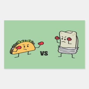 Sticker Rectangulaire Taco contre burrito