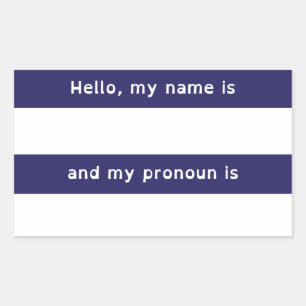 Sticker Rectangulaire Tags Nom et Pronoun
