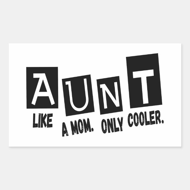 Sticker Rectangulaire Tante comme une mère seulement glacière (Devant)