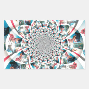 Sticker Rectangulaire Tapisserie kényane Kaleidoscope