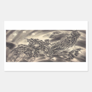 Sticker Rectangulaire Tatouage japonais vintage classique frais de