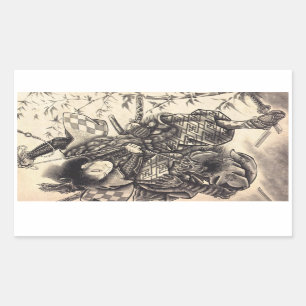 Sticker Rectangulaire Tatouage japonais vintage classique frais d'encre