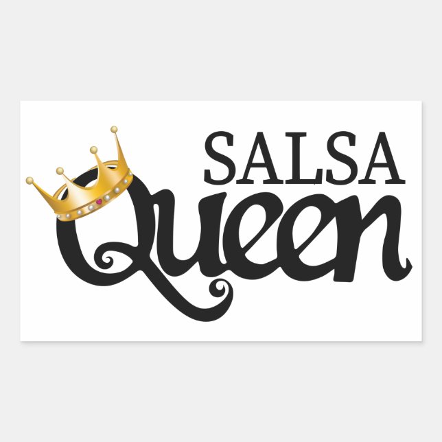 Sticker Rectangulaire Taza De Café Bolso De Tela Camiseta Salsa Queen, B (Devant)
