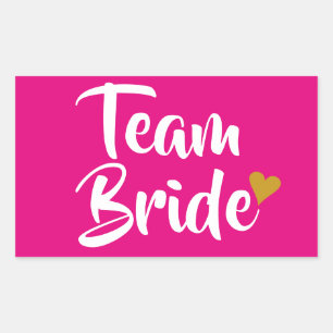 Sticker Rectangulaire Team Bride Cœur Doré